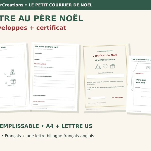 Letter to Santa + envelope