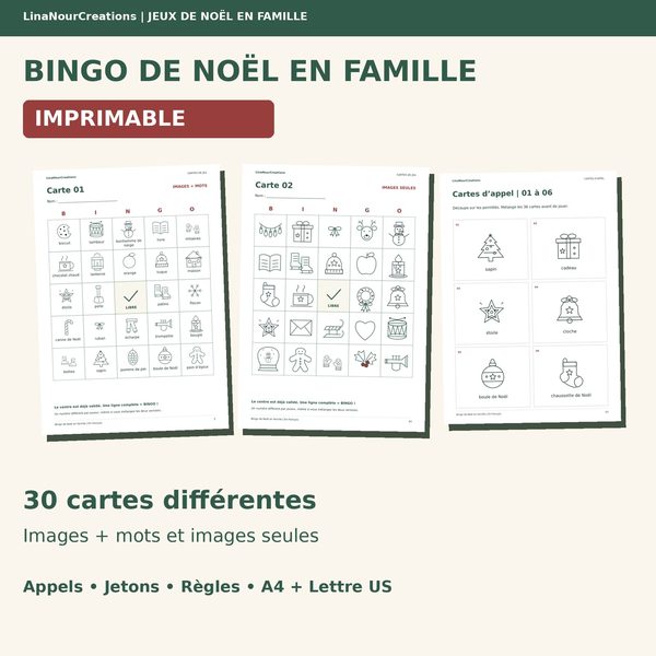 Family Christmas bingo