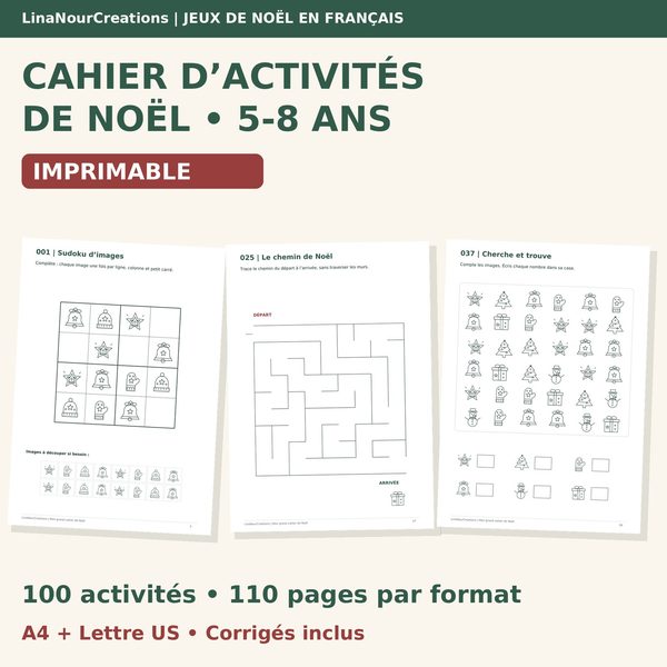 Christmas activity book, ages 5-8