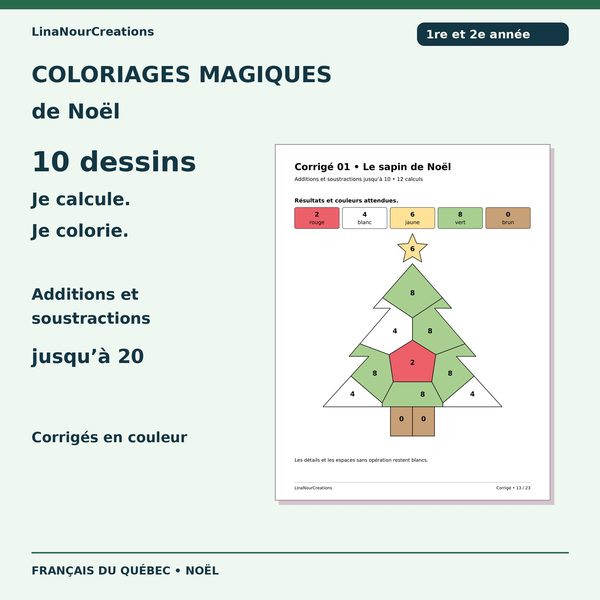 Coloriages magiques de Noël — 1re-2e année